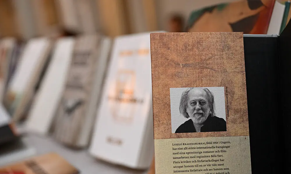 Books of Hungarian writer Laszlo Krasznahorkai, the winner of the 2025 Nobel Prize in Literature, are on display at the Swedish Academy in Stockholm, Sweden, on October 9, 2025. Photo: AFP Books of Hungarian writer Laszlo Krasznahorkai, the winner of the 2025 Nobel Prize in Literature, are on display at the Swedish Academy in Stockholm, Sweden, on October 9, 2025. Photo: AFP