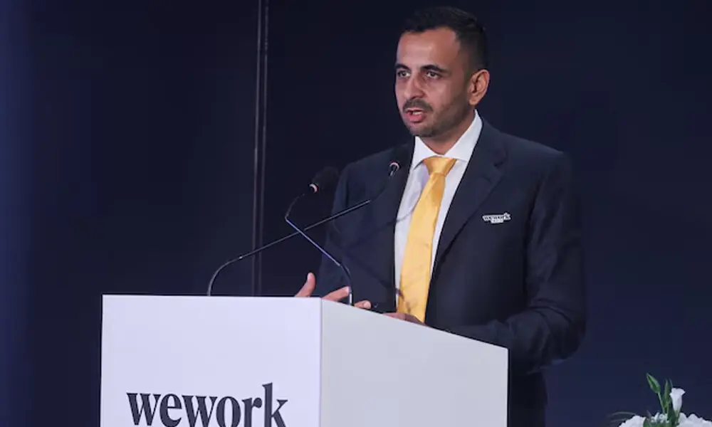 Karan Virwani, Managing Director (MD) and Chief Executive Officer (CEO), We Work India Management Limited, speaks at the company&rsquo;s Initial Public Offering (IPO) press conference in Mumbai, India, September 29, 2025. REUTERS