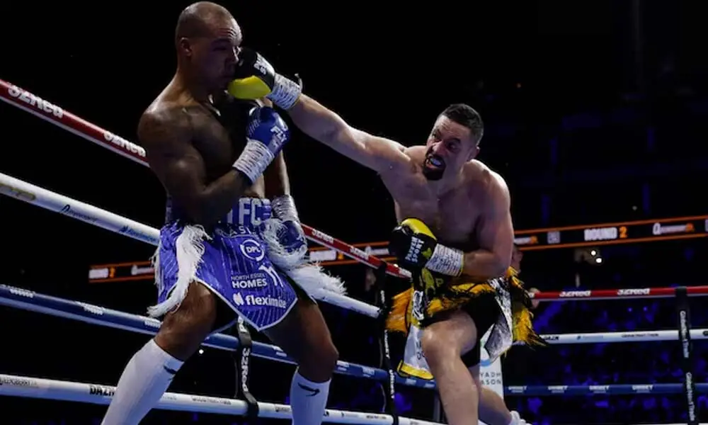 Joseph Parker v Fabio Wardley - The O2, London, Britain - October 25, 2025 Joseph Parker in action during his fight against Fabio Wardley. Reuters