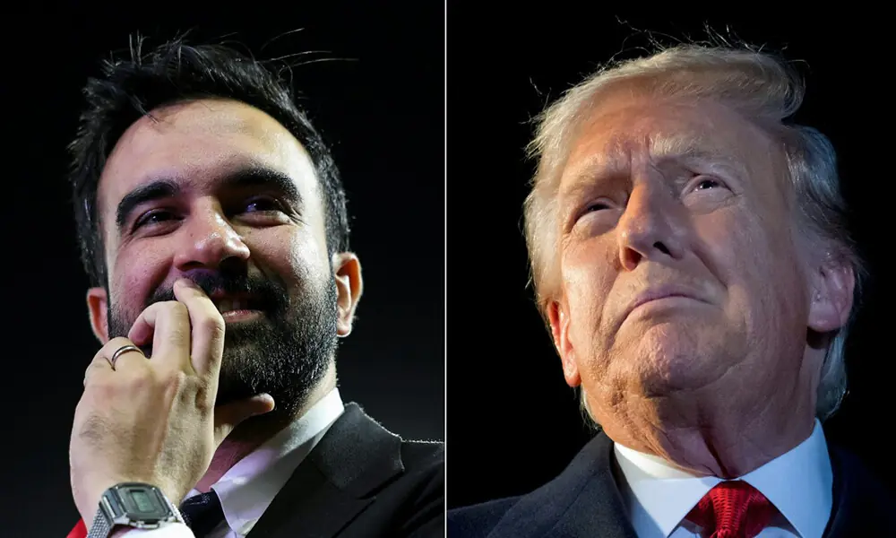 This combination of pictures created on November 19, 2025 shows Democratic candidate for Mayor of New York City Zohran Mamdani on October 19, 2025 in New York City and US President Donald Trump in Washington, DC, October 24, 2025. Photo: AFP