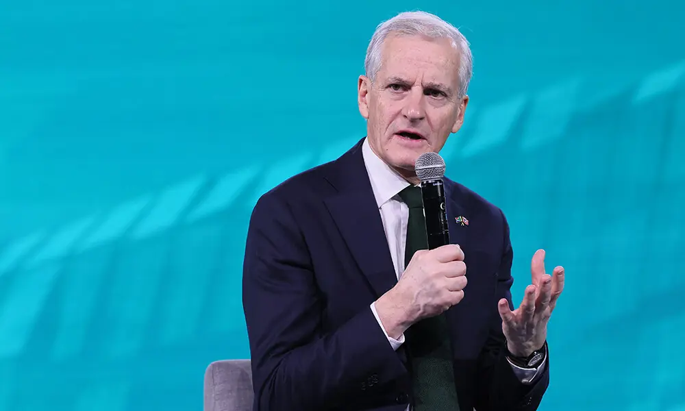 Jonas Gahr St&oslash;re, Prime Minister of Norway speaks on stage during Global Citizen NOW: Johannesburg on November 21, 2025 in Johannesburg, South Africa. Photo: AFP