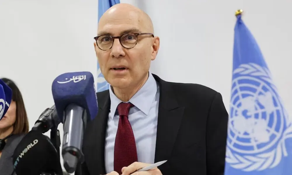 United Nations High Commissioner for Human Rights Volker Turk holds a press conference in Damascus, Syria, on January 15, 2025. Photo: Reuters