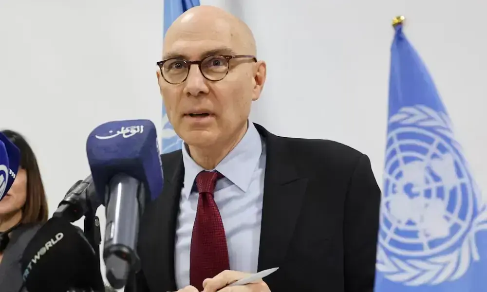 United Nations High Commissioner for Human Rights Volker Turk holds a press conference in Damascus, Syria, on January 15, 2025. Photo: Reuters