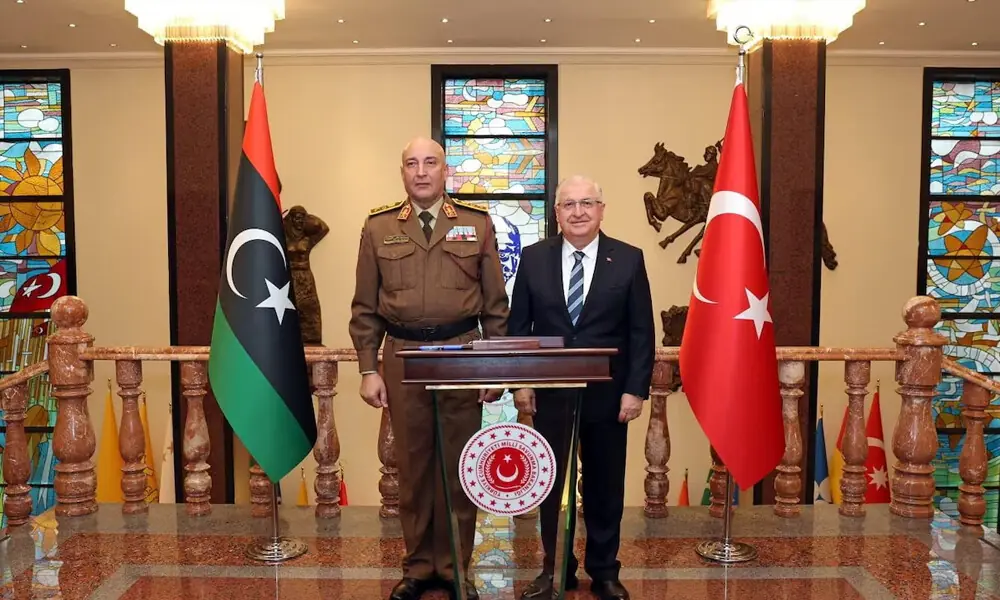 Turkish Defence Minister Yasar Guler meets with Libya&rsquo;s army chief of staff Mohammed Ali Ahmed Al-Haddad in Ankara, Turkey, December 23, 2025. Defence Ministry: REUTERS