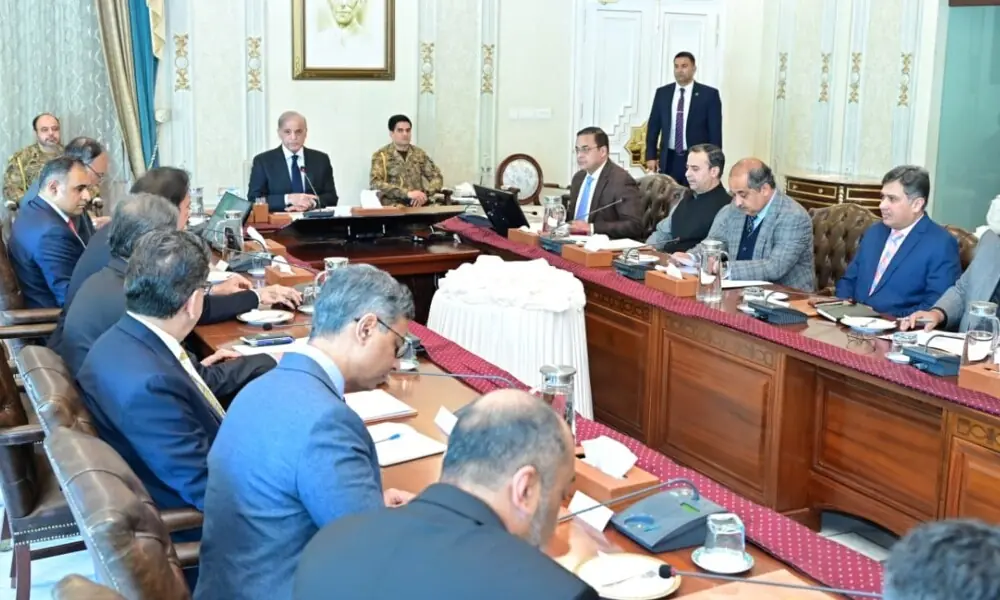 Prime Minister Muhammad Shehbaz Sharif chairs a meeting regarding the working group constituted for reforms in ports, in Islamabad on 24 December 2025. Photo: PMO Prime Minister Muhammad Shehbaz Sharif chairs a meeting regarding the working group constituted for reforms in ports, in Islamabad on 24 December 2025. Photo: PMO