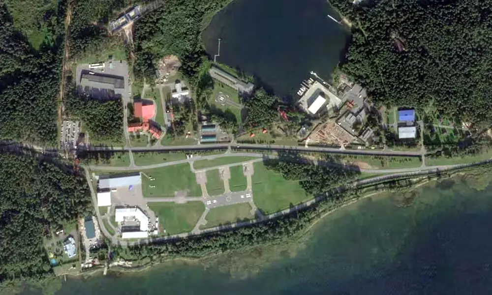 Satellite imagery shows Vladimir Putin&rsquo;s residential complex in Roshchino, Novgorod Region, Russia. REUTERS