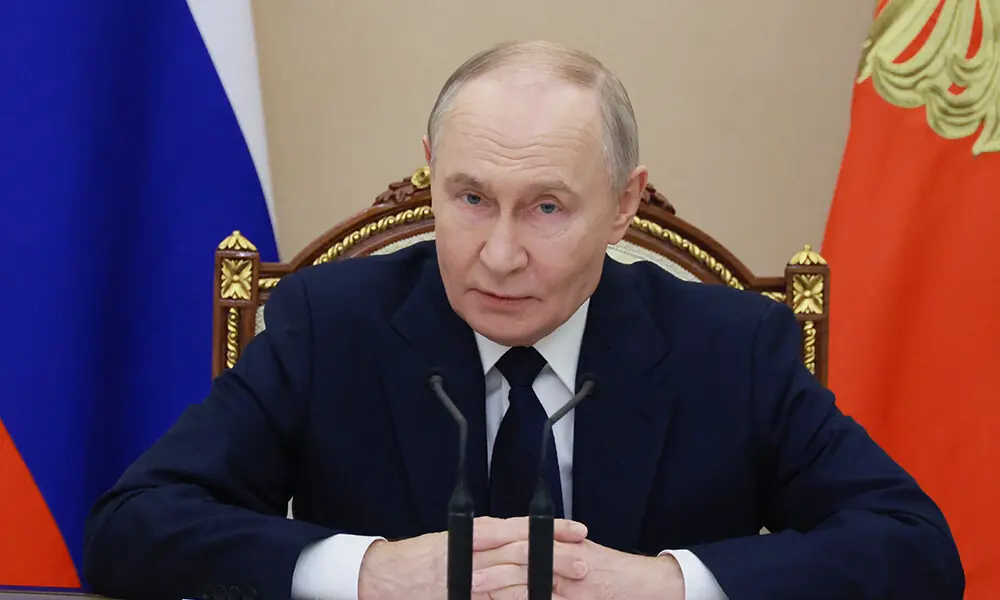 In this pool photograph distributed by the Russian state agency Sputnik, Russia&rsquo;s President Vladimir Putin chairs a meeting on situation in the zone of the &ldquo;special military operation&rdquo;, the Kremlin&rsquo;s term for the nearly four-year-long Ukraine offensive, in Moscow on December 29, 2025. Photo: AFP