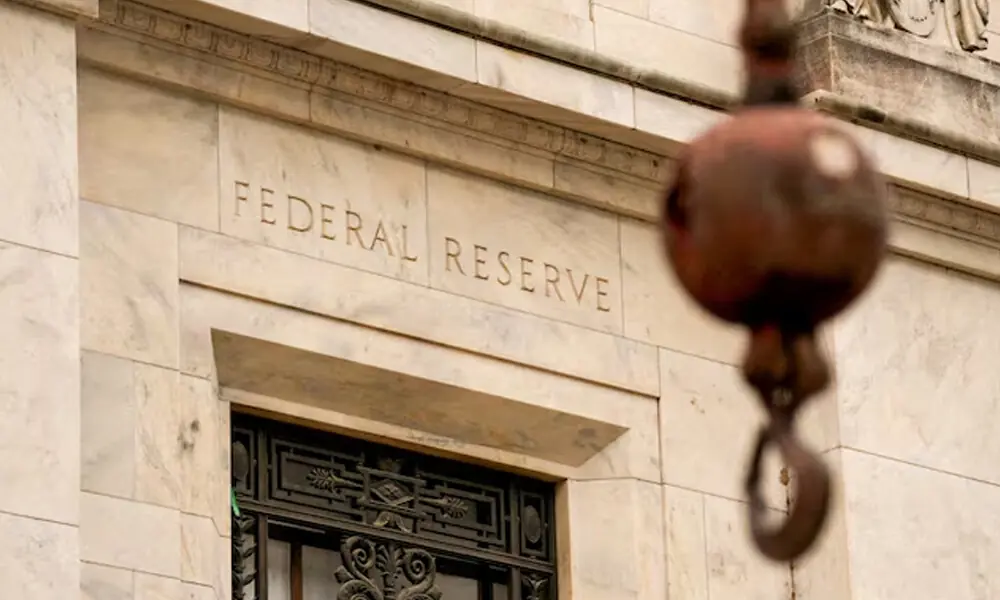 View of the facade as construction continues on the Federal Reserve Board building in Washington, D.C., U.S., September 17, 2025. REUTERS