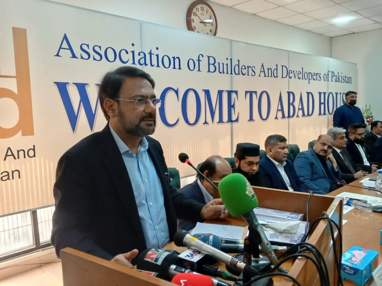 DG NAB Rawalpindi/Islamabad Waqar Ahmed Chauhan addresses the media at ABAD house on Saturday, February 14, 2026. DG NAB Rawalpindi/Islamabad Waqar Ahmed Chauhan addresses the media at ABAD house on Saturday, February 14, 2026.