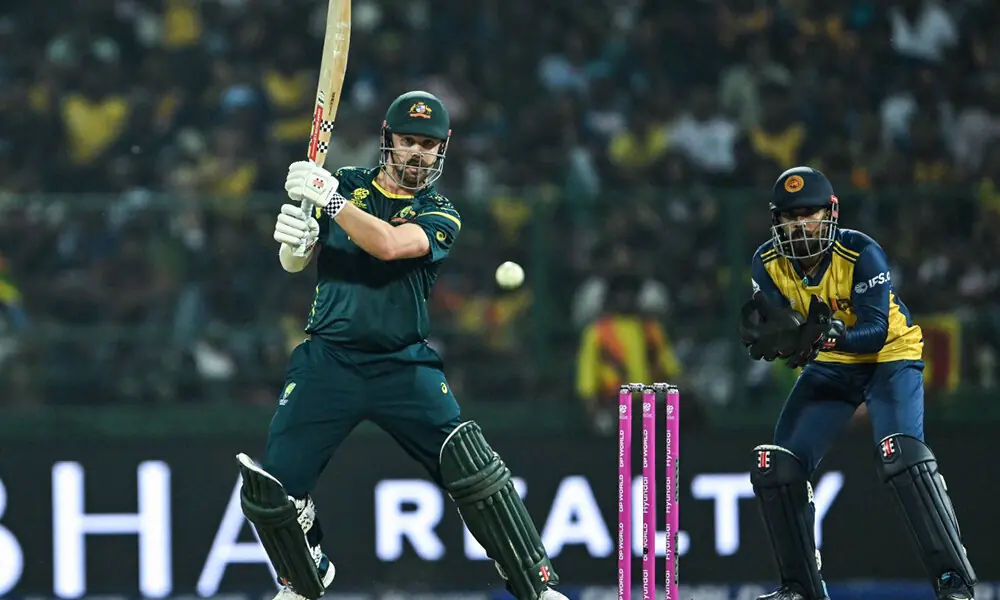 Australia&rsquo;s Travis Head (L) plays a shot during the 2026 ICC Men&rsquo;s T20 Cricket World Cup group stage match between Australia and Sri Lanka at Pallekele International Cricket Stadium in Kandy on February 16, 2026. Photo: AFP