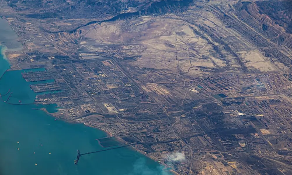An aerial view Port of Fujairah, United Arab Emirates in the strait of Hormuz, December 10, 2023. REUTERS