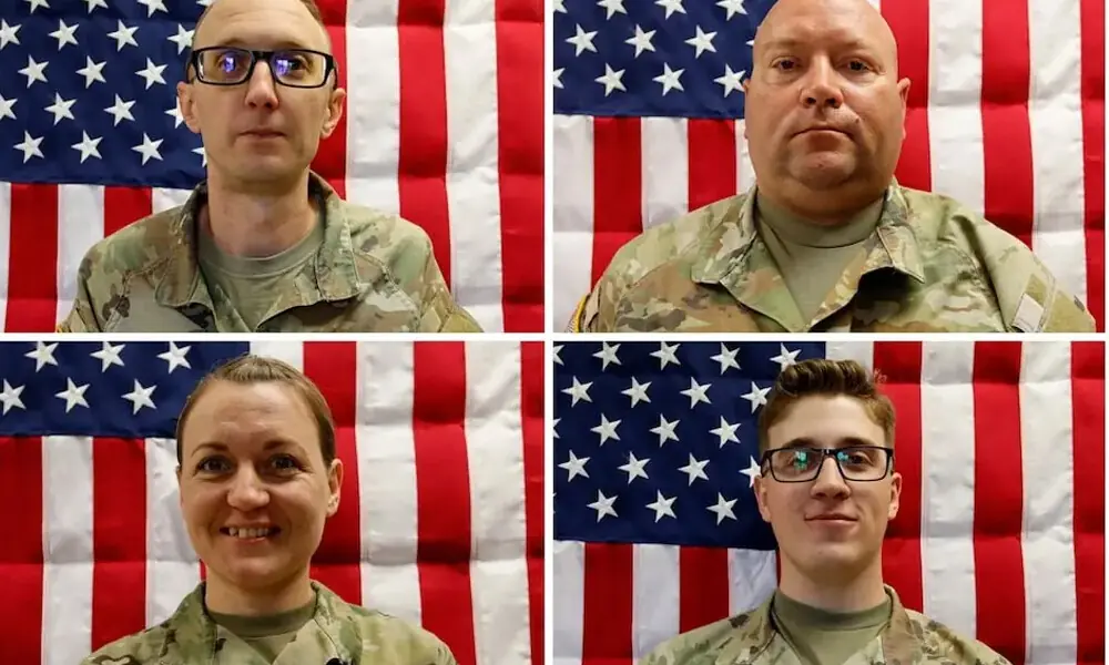 A combination image of undated photos shows US Army Reserve Captain Cody A. Khork, 35, of Winter Haven, Florida, US Army Reserve Sgt. 1st Class Noah Tietjens, 42, of Bellevue, Nebraska, US Army Reserve Sgt. 1st Class Nicole Amor, 39, of White Bear Lake, Minnesota, and U.S. Army Reserve Sgt. Declan Coady, 20, of Des Moines, Iowa, who were killed March 1, 2026, at the Port of Shuaiba, Kuwait during a drone attack. Photo: Reuters A combination image of undated photos shows US Army Reserve Captain Cody A. Khork, 35, of Winter Haven, Florida, US Army Reserve Sgt. 1st Class Noah Tietjens, 42, of Bellevue, Nebraska, US Army Reserve Sgt. 1st Class Nicole Amor, 39, of White Bear Lake, Minnesota, and U.S. Army Reserve Sgt. Declan Coady, 20, of Des Moines, Iowa, who were killed March 1, 2026, at the Port of Shuaiba, Kuwait during a drone attack. Photo: Reuters