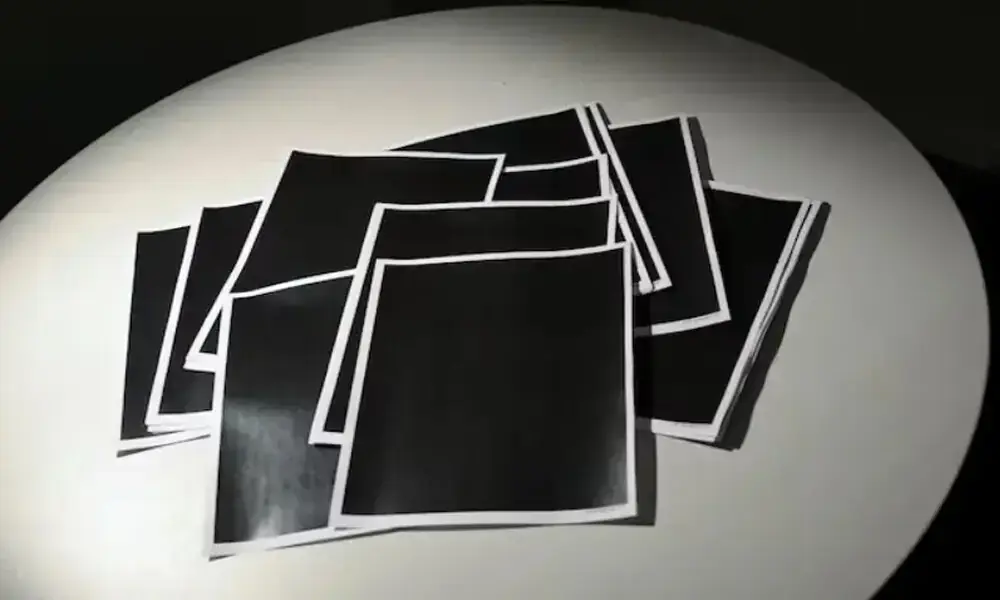 A sheaf of entirely redacted pages are seen among the Epstein documents.&ndash; Reuters