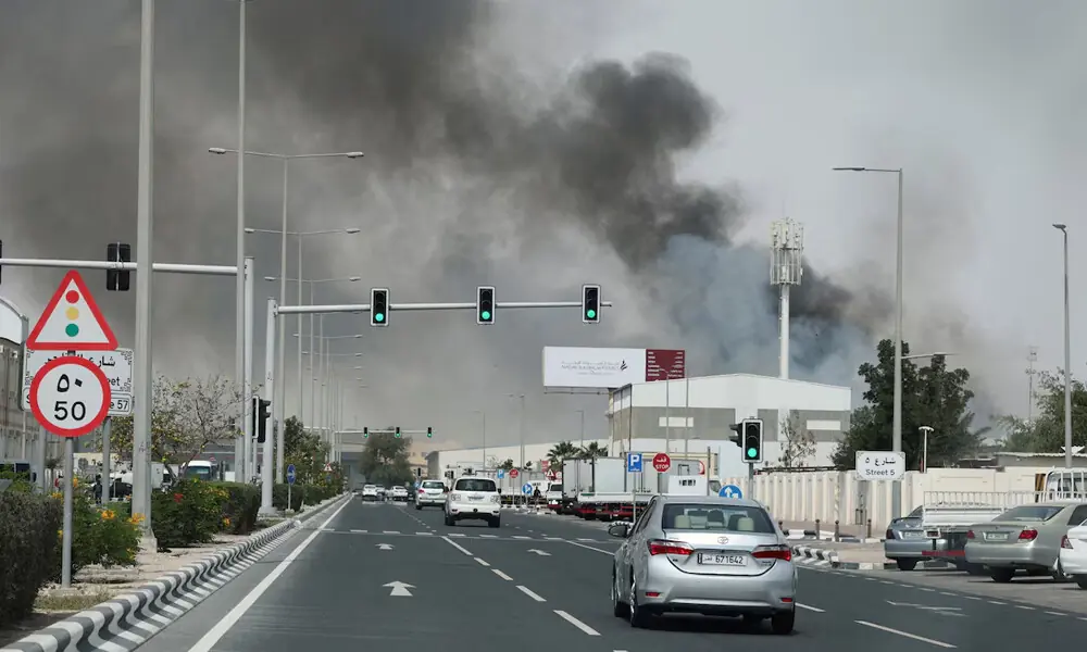 Smoke rises after reported Iranian missile attacks, following United States and Israel strikes on Iran, as seen from Doha, Qatar, March 1, 2026. Photo: Reuters