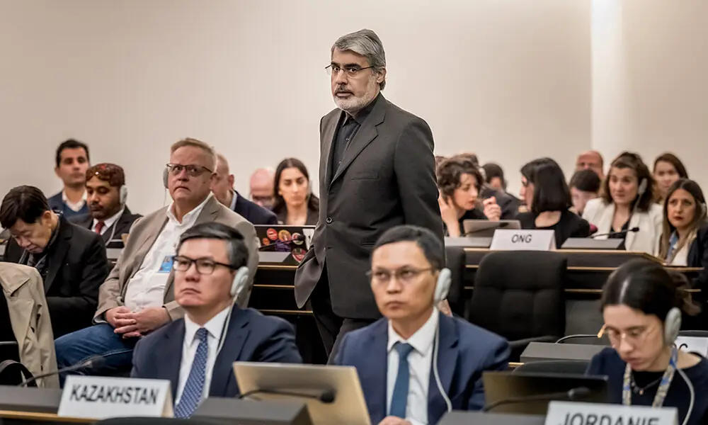 Iran’s ambassador to the United Nations in Geneva Ali Bahreini leaves after delivering a speech following a report of the United Nations’ Special Rapporteur on the situation of human rights in the Islamic Republic of Iran during a session of the UN Human Rights Council, in Geneva on March 16, 2026. Photo: AFP Iran’s ambassador to the United Nations in Geneva Ali Bahreini leaves after delivering a speech following a report of the United Nations’ Special Rapporteur on the situation of human rights in the Islamic Republic of Iran during a session of the UN Human Rights Council, in Geneva on March 16, 2026. Photo: AFP