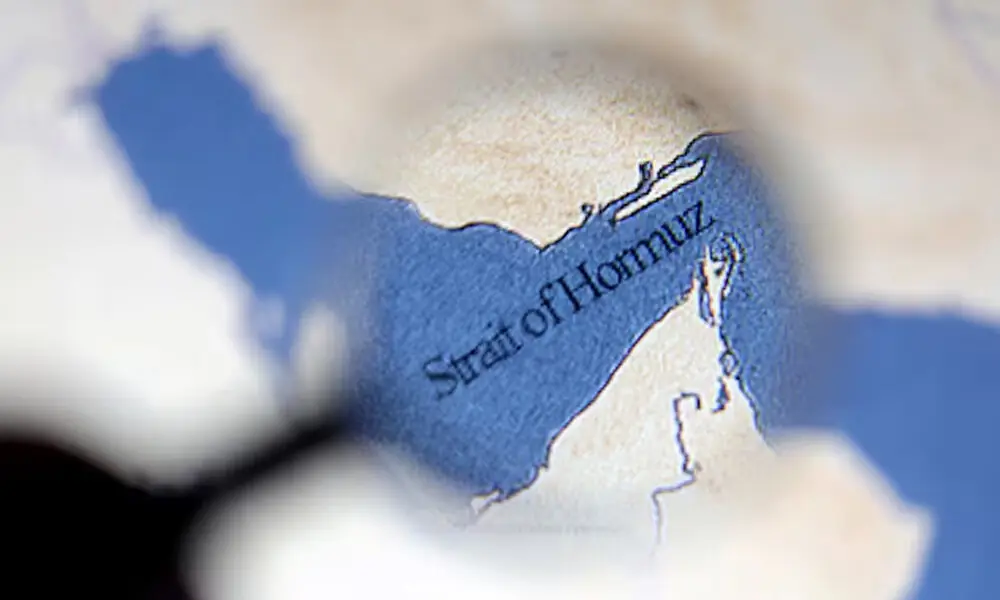 A map showing the Strait of Hormuz is seen in this illustration taken June 22, 2025. REUTERS