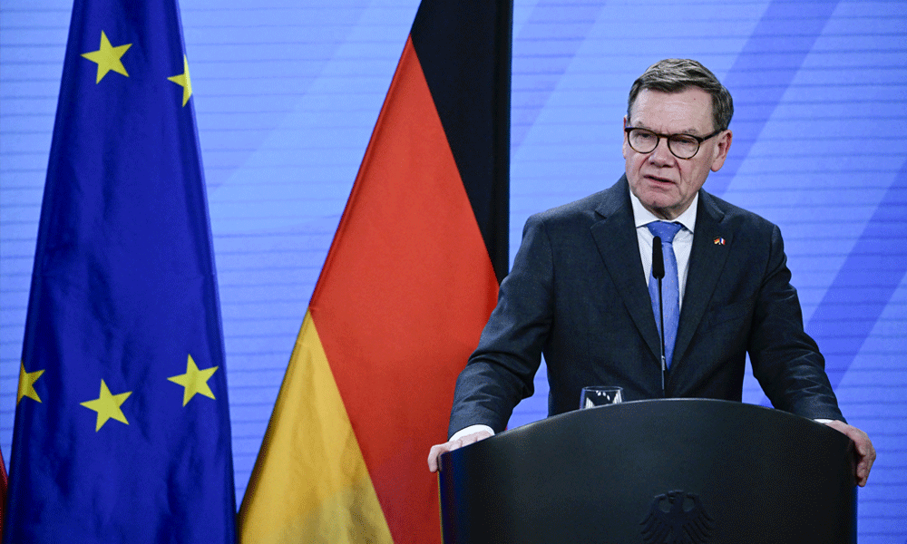 German Foreign Minister Johann Wadephul attends a joint press conference with the French Foreign Minister after talks at the Foreign Ministry in Berlin, on March 18, 2026. AFP