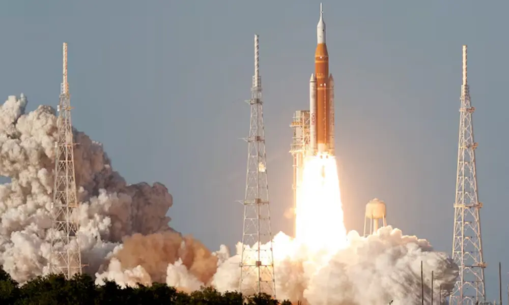 NASA&rsquo;s Artemis II mission to fly by the moon, comprising of the Space Launch System (SLS) rocket with the Orion crew capsule, lifts off from the Kennedy Space Center in Cape Canaveral, Florida, April . Reuters