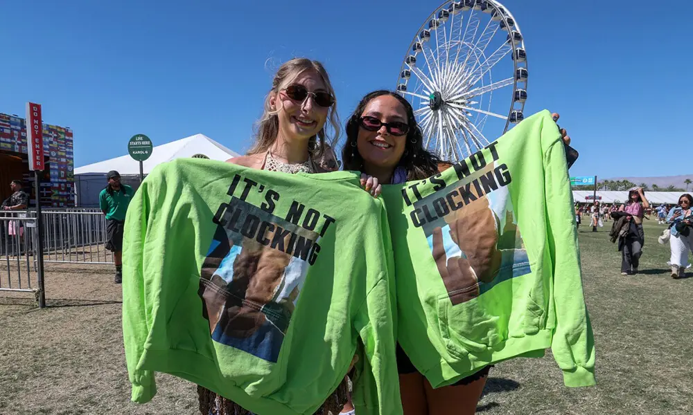 Fans show their Justin Bieber sweaters during the 2026 Coachella Valley Music and Arts Festival in Indio, California on April 11, 2026. Photo: AFP Fans show their Justin Bieber sweaters during the 2026 Coachella Valley Music and Arts Festival in Indio, California on April 11, 2026. Photo: AFP