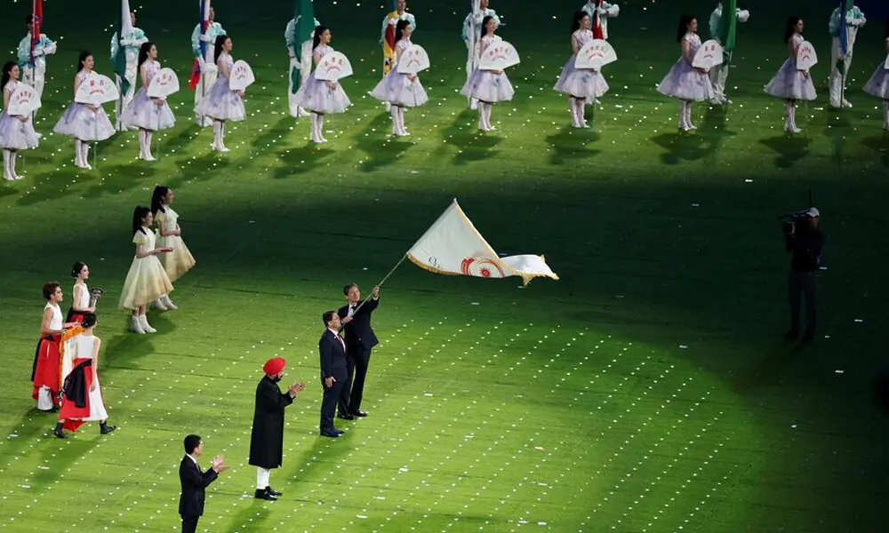 Asian Games - Hangzhou 2022 - Closing Ceremony - Hangzhou Olympic Sports Centre Stadium, Hangzhou, China - October 8, 2023 A view of the handover ceremony at the closing ceremony File Photo: Reuters Asian Games - Hangzhou 2022 - Closing Ceremony - Hangzhou Olympic Sports Centre Stadium, Hangzhou, China - October 8, 2023 A view of the handover ceremony at the closing ceremony File Photo: Reuters