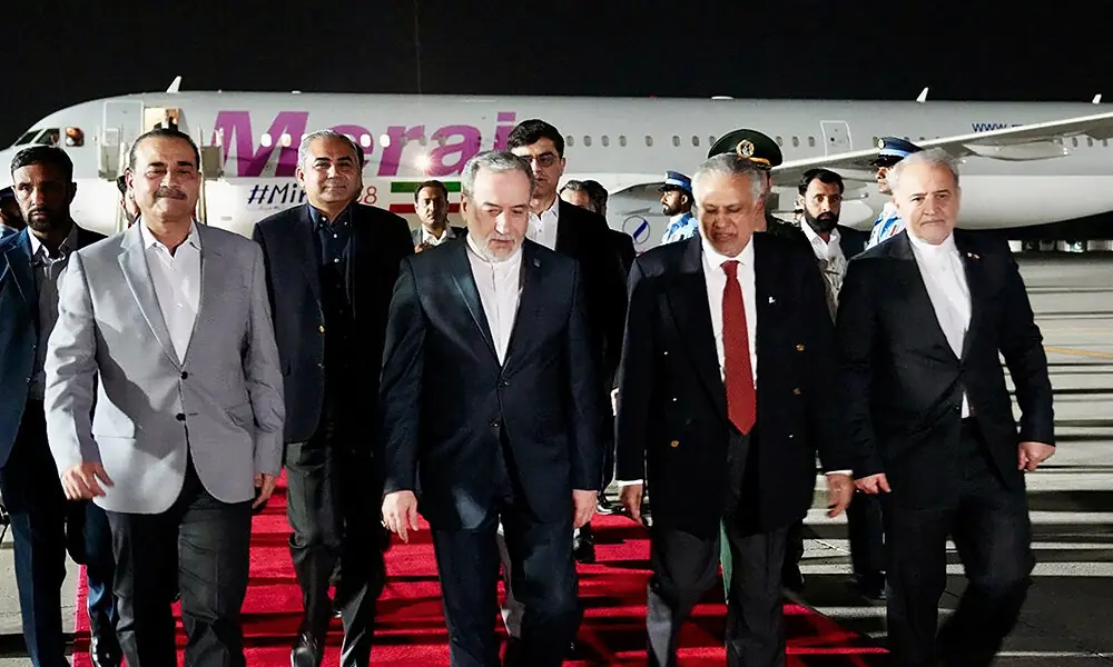 This handout photo released by the Iranian foreign ministry shows Pakistan’s Foreign Minister Ishaq Dar (L) greeting his Iranian counterpart Abbas Araghchi upon his arrival in Islamabad on April 24, 2026. File Photo: AFP This handout photo released by the Iranian foreign ministry shows Pakistan’s Foreign Minister Ishaq Dar (L) greeting his Iranian counterpart Abbas Araghchi upon his arrival in Islamabad on April 24, 2026. File Photo: AFP