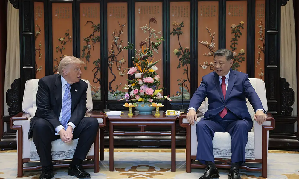 US President Donald Trump (L) meets with China’s President Xi Jinping on the sidelines of their visit to Zhongnanhai Garden in Beijing on May 15, 2026. Photo: AFP US President Donald Trump (L) meets with China’s President Xi Jinping on the sidelines of their visit to Zhongnanhai Garden in Beijing on May 15, 2026. Photo: AFP