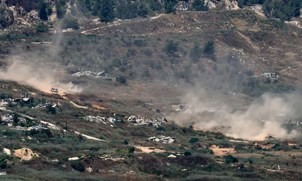 Israeli tanks manoeuvre in Lebanon, after Israel and Lebanon signed a framework agreement following U.S.-mediated talks, as seen from northern Israel, June 27, 2026. Photo: Reuters