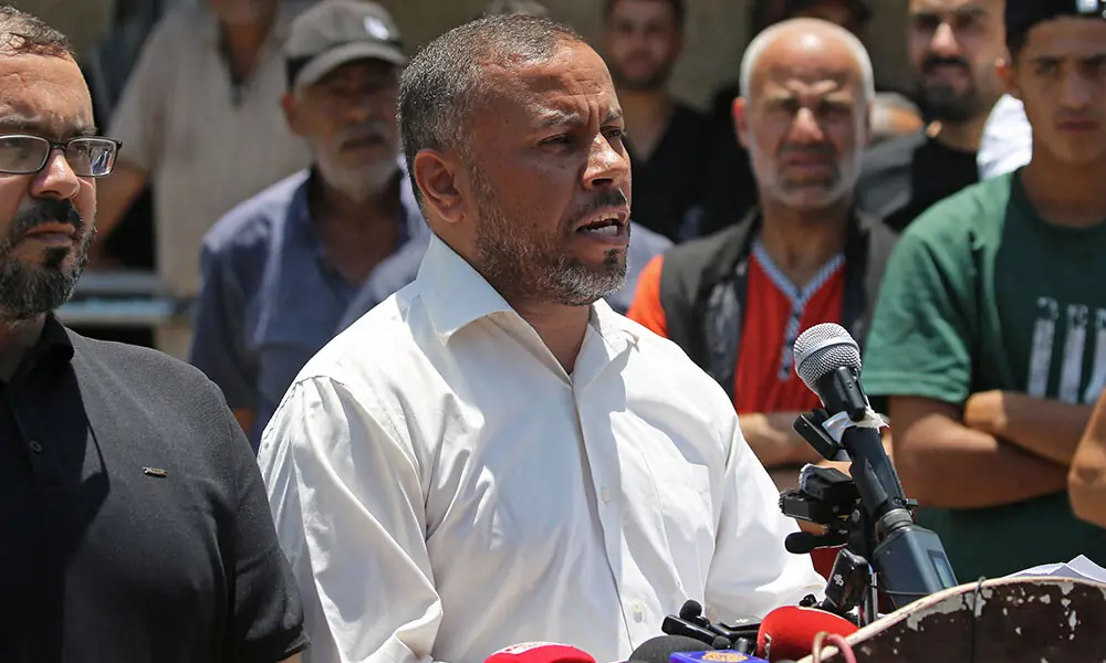 Ismail al-Thawabta, head of Hamas' government media office, addresses a press conference at the Al-Aqsa Hospital in Deir al-Balah, central Gaza Strip on July 6, 2026. Photo: AFP Ismail al-Thawabta, head of Hamas' government media office, addresses a press conference at the Al-Aqsa Hospital in Deir al-Balah, central Gaza Strip on July 6, 2026. Photo: AFP
