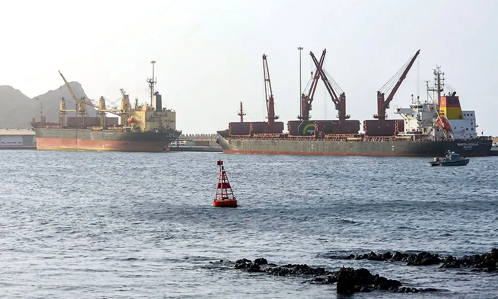 The Marshall Islands-flagged bulk carrier vessel Manta Ursula is pictured moored in Muscat on July 25, 2026. Photo: AFP The Marshall Islands-flagged bulk carrier vessel Manta Ursula is pictured moored in Muscat on July 25, 2026. Photo: AFP