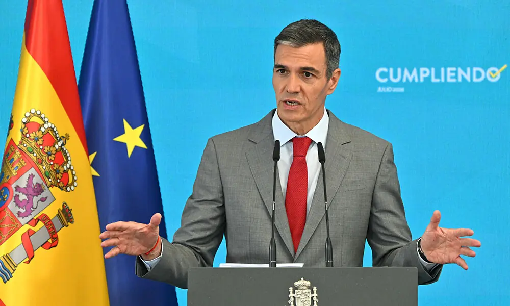Spanish Prime Minister Pedro Sanchez gives a press conference following the last cabinet meeting before the summer holidays, at La Moncloa Palace in Madrid, on July 28, 2026. Photo: AFP Spanish Prime Minister Pedro Sanchez gives a press conference following the last cabinet meeting before the summer holidays, at La Moncloa Palace in Madrid, on July 28, 2026. Photo: AFP