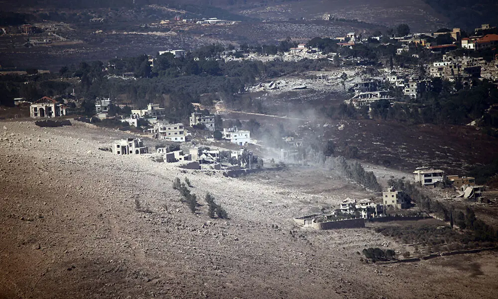 This photograph taken from the southern area of Marjayoun on July 31, 2026 shows silica dust covering the hills in the areas of Arnoun and Al Shaqif near the Beaufort castle, after Israeli forces carried out a series of detonations. Photo: AFP This photograph taken from the southern area of Marjayoun on July 31, 2026 shows silica dust covering the hills in the areas of Arnoun and Al Shaqif near the Beaufort castle, after Israeli forces carried out a series of detonations. Photo: AFP