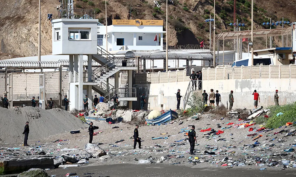 Some migrants arrive at the border post with the intention of crossing back into Morocco as members of the Spanish armed forces keep watch over the area in the Spanish enclave of Ceuta on August 2, 2026. Photo: AFP Some migrants arrive at the border post with the intention of crossing back into Morocco as members of the Spanish armed forces keep watch over the area in the Spanish enclave of Ceuta on August 2, 2026. Photo: AFP