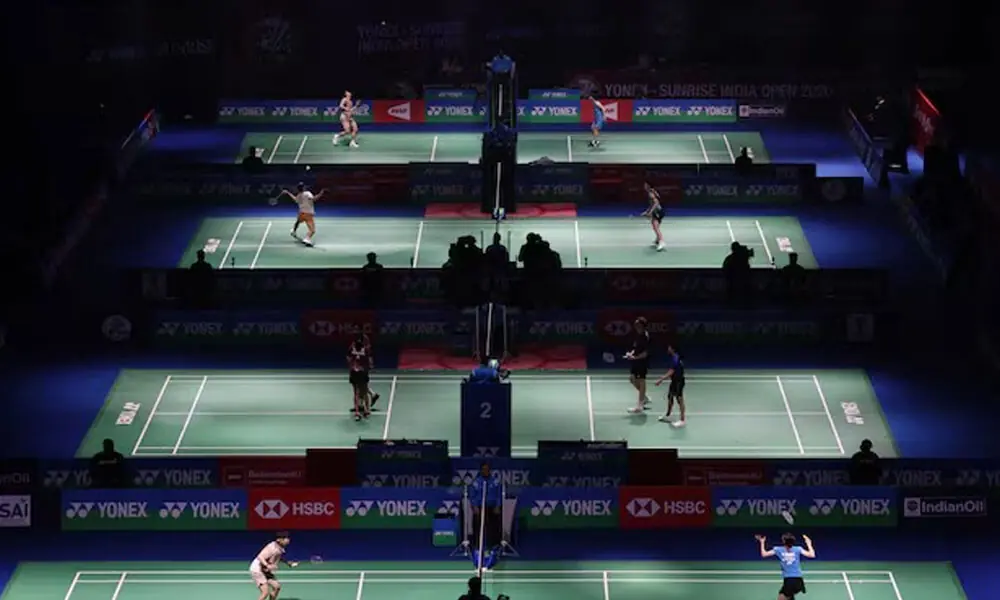 General view of players in action during round of 32 matches in Indira Gandhi Indoor Stadium , New Delhi, India, January 14, 202. File Photo: Reuters General view of players in action during round of 32 matches in Indira Gandhi Indoor Stadium , New Delhi, India, January 14, 202. File Photo: Reuters