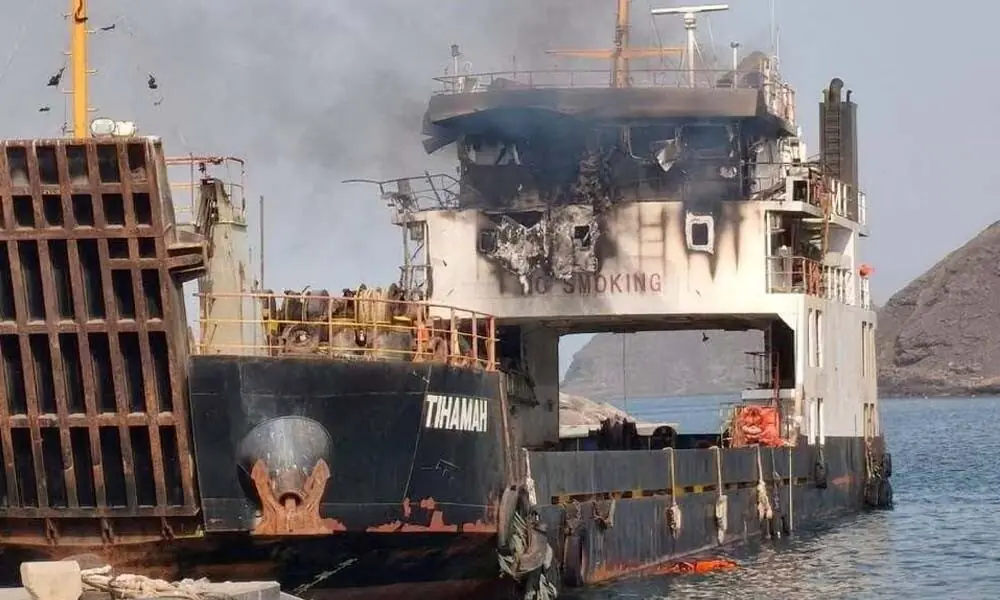 Damage on the cargo vessel Tihamah near Murad, Yemen, August 11, 2026. Yemen's transport ministry said four crew members were killed after the vessel was attacked in the Bab el-Mandeb Strait. Media Office Of The Ministry Of Transport - Republic Of Yemen/Handout via Reuters Damage on the cargo vessel Tihamah near Murad, Yemen, August 11, 2026. Yemen's transport ministry said four crew members were killed after the vessel was attacked in the Bab el-Mandeb Strait. Media Office Of The Ministry Of Transport - Republic Of Yemen/Handout via Reuters