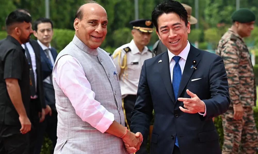 India's Defence Minister Rajnath Singh and Japan’s Defence Minister Shinjiro Koizumi shake hands before their bilateral meeting at the Manekshaw Centre in New Delhi on August 20, 2026. Photo: AFP India's Defence Minister Rajnath Singh and Japan’s Defence Minister Shinjiro Koizumi shake hands before their bilateral meeting at the Manekshaw Centre in New Delhi on August 20, 2026. Photo: AFP
