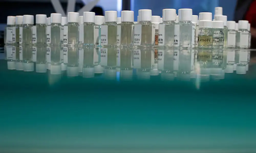 Bottles containing fragrances stand in a laboratory of Givaudan in Paris, France. File Photo: Reuters Bottles containing fragrances stand in a laboratory of Givaudan in Paris, France. File Photo: Reuters