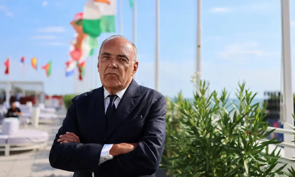 83rd Venice Film Festival Director Alberto Barbera looks on as he attends an interview with Reuters, a day before the start of the festival in Venice, Italy, September 1, 2026. REUTERS