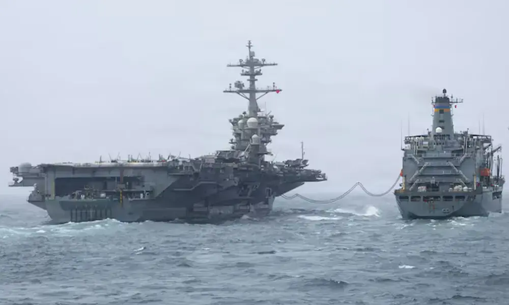 The US Navy Nimitz-class aircraft carrier USS Abraham Lincoln, which is supporting US military operations in the war with Iran, conducts a replenishment-at-sea with fleet replenishment oiler USNS Henry J. Kaiser, August 16, 2026. REUTERS The US Navy Nimitz-class aircraft carrier USS Abraham Lincoln, which is supporting US military operations in the war with Iran, conducts a replenishment-at-sea with fleet replenishment oiler USNS Henry J. Kaiser, August 16, 2026. REUTERS