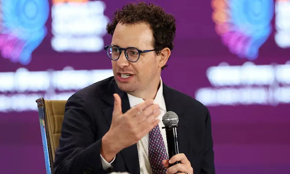 CEO of Anthropic Dario Amodei, addresses the gathering at the AI Impact Summit, in New Delhi, India, February 19, 2026. Photo: Reuters CEO of Anthropic Dario Amodei, addresses the gathering at the AI Impact Summit, in New Delhi, India, February 19, 2026. Photo: Reuters