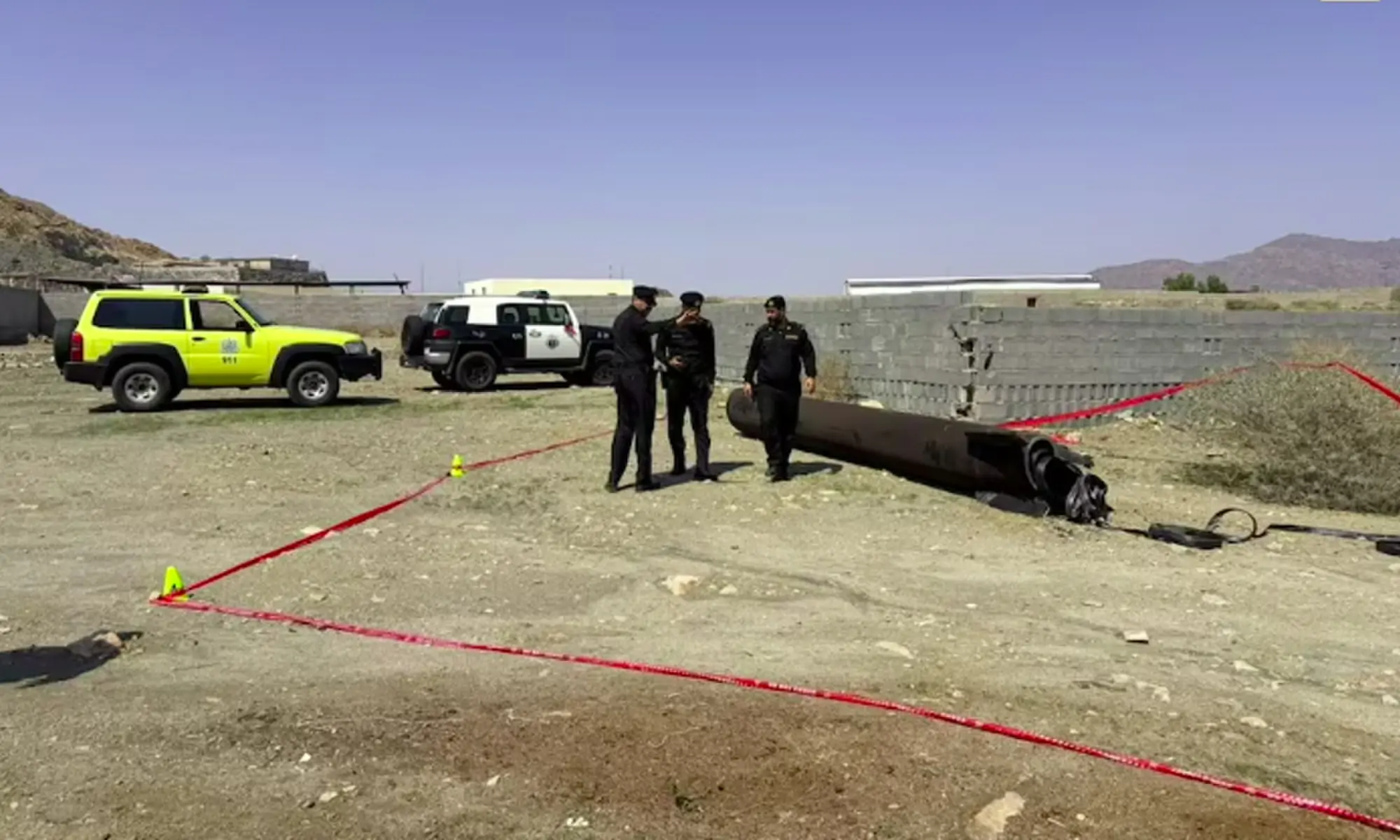Officials inspect debris from ballistic missile interceptions, in Ar Rashidiyyah, near Makkah, Saudi Arabia, in this image released on October 24, 2026. Reuters Officials inspect debris from ballistic missile interceptions, in Ar Rashidiyyah, near Makkah, Saudi Arabia, in this image released on October 24, 2026. Reuters