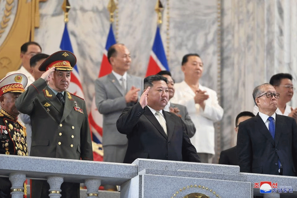 Russian, Chinese officials join Kim Jong Un at North Korea military parade