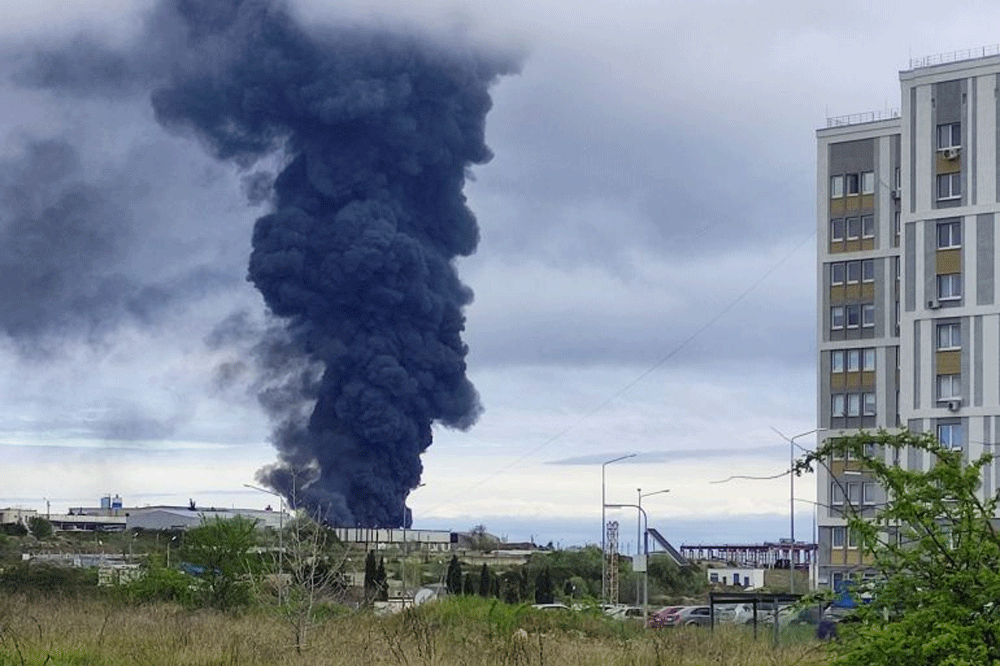 Crimean shipyard on fire after Ukraine missile attack