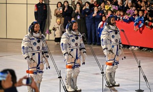 China sends youngest astronaut, mice to space station