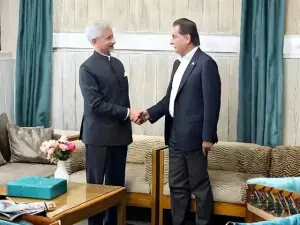 Ayaz Sadiq, Jaishankar exchange handshake at Khaleda Zia&rsquo;s funeral