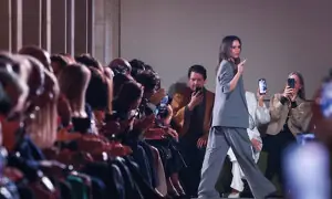 Victoria Beckham shows sheer dresses and sharp suits at Paris Fashion Week Victoria Beckham shows sheer dresses and sharp suits at Paris Fashion Week