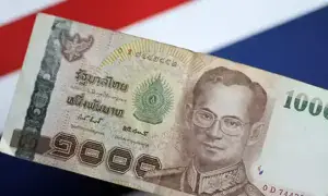 Thai baht/US dollar weaker on Thursday