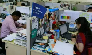 TCS falls as rare annual revenue drop dulls quarterly earnings beat, deal wins