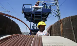 Copper firms on upbeat China factory data, supply disruption woes