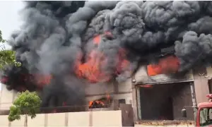 Third-degree fire breaks out at factory in Landhi Export Processing Zone Third-degree fire breaks out at factory in Landhi Export Processing Zone