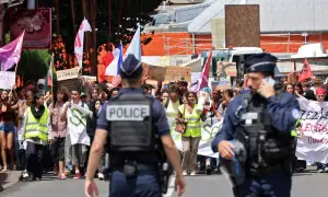 Students and teachers march in France on biggest day of high school protests